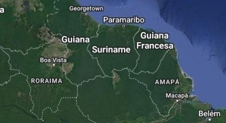 Amapá, Pará e Roraima fazem fronteira ao norte