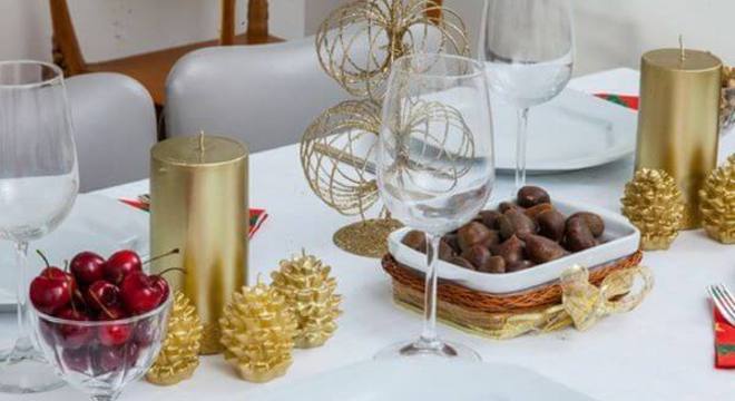 Frutas na decoração de ceia de ano novo