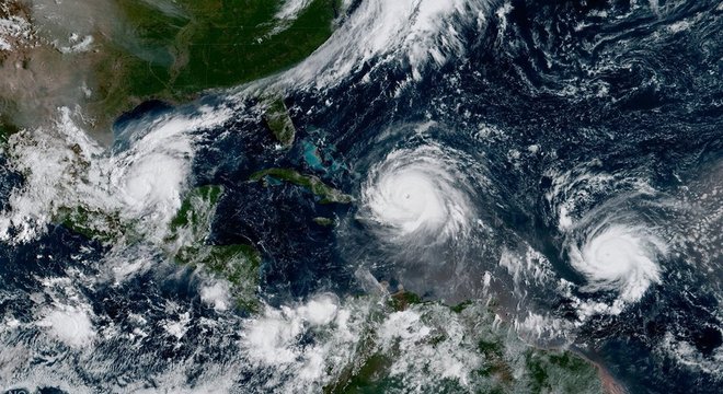 Furacões Irma, José e Katia já passaram pelo oceano Atlântico em 2011; em 2005, Katia era Katrina Nomes regionais