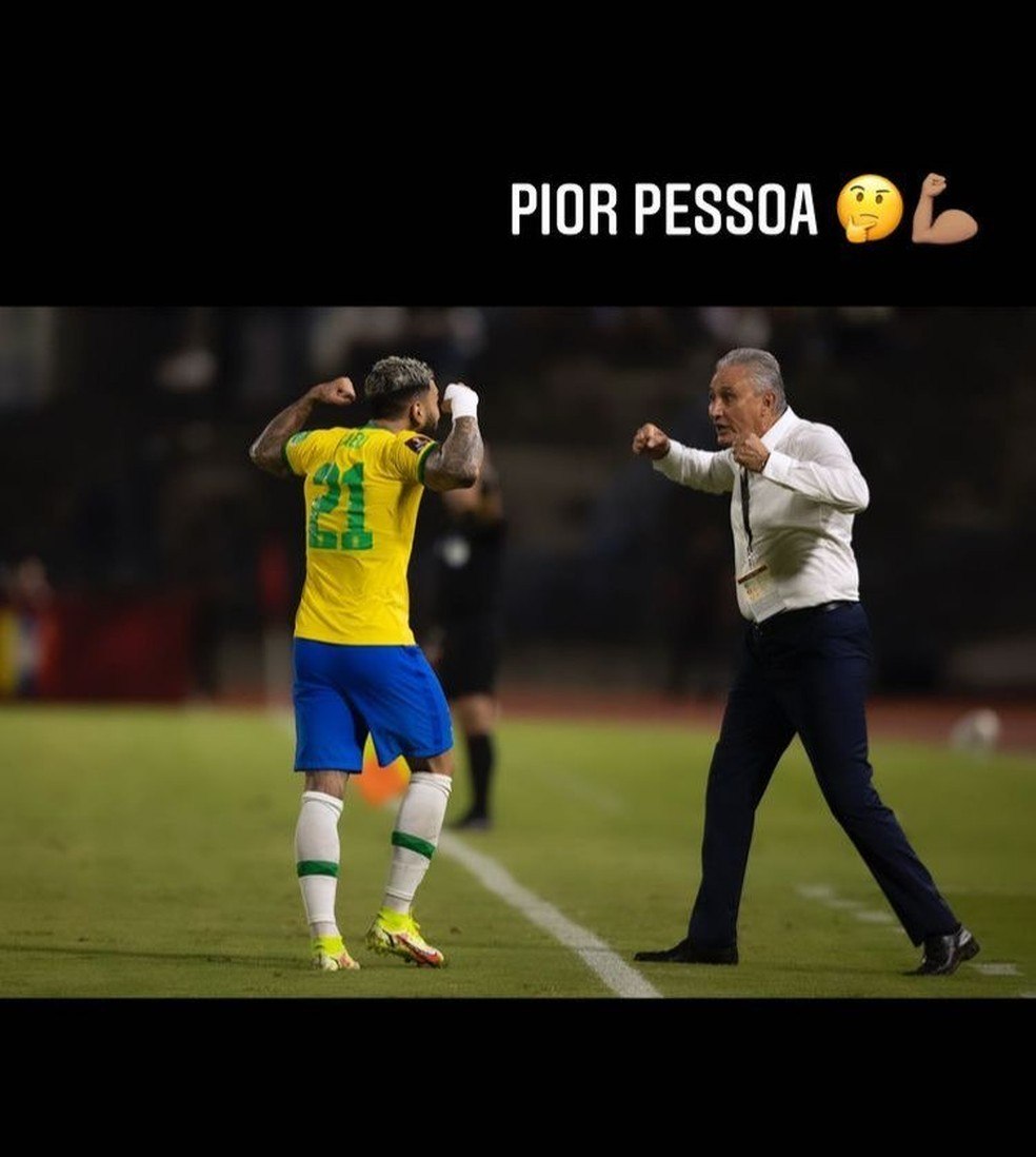 Gabigol e Tite. A resposta do atacante a Vampeta. Ele não deixa passar uma provocação