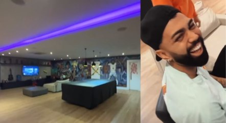 Sala de jogos da mansão de Gabigol
