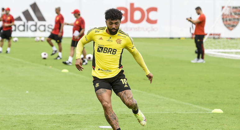 Gabigol em treino do Flamengo