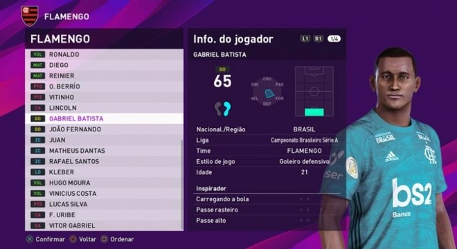 Gabriel Batista (goleiro) - Nível: 65