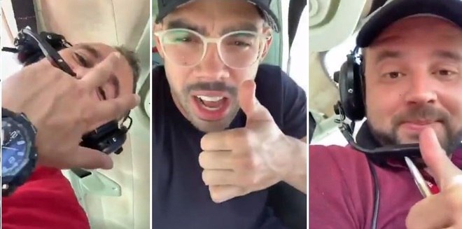 Antes de voar, Gabriel Diniz fez um vídeo com outros dois homens dentro da aeronave, brincando sobre o possível aluguel do avião