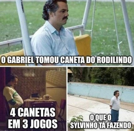Gabriel é alvo de memes após levar mais uma caneta, dessa vez de Rodinei, do Flamengo.