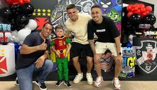 Pec e Edmundo surpreendem e marcam presença em aniversário de Gui, vascaíno com doença rara