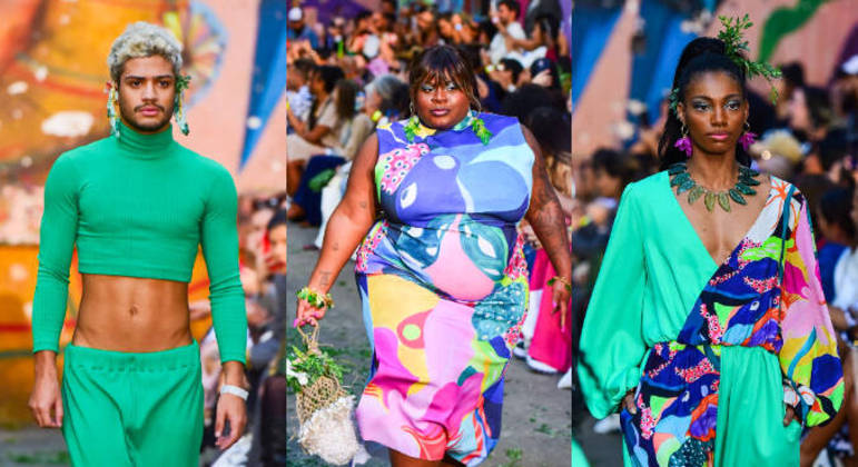 Jojo Todynho, Gabriel Santana, Tina Calamba e mais famosos chamaram atenção nas passarelas do São Paulo Fashion Week nesta quarta-feira (24). Eles estavam presentes no desfile da grife Isaac Silva, que aconteceu na Ocupação Nove de Julho, no Centro de São Paulo, e foi superrepresentativo. Confira, a seguir, os looks ousados e supercoloridos que as celebridades usaram no momento