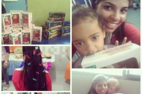 Gabriella com J&uacute;lia em imagens registradas por ela