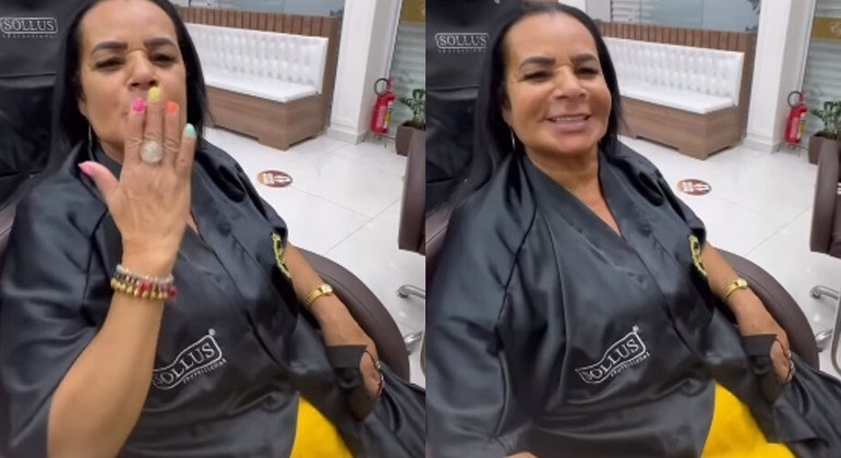 Solange Damasceno, a Gaga de Ilhéus, momentos antes de colocar o megahair