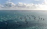 Os capitães iniciam a regata solo Route du Rhum, na costa de Saint-Malo, oeste da França, em 9 de novembro 