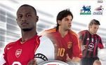 FIFA 2005 - O trio de capa do game era composta pelo volante Patrick Vieira (França) e pelos atacantes Fernando Morientes (Espanha) e Andriy Shevchenko (Ucrânia)