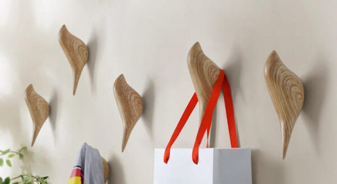 Gancho de parede com design de passarinhos