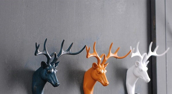 Gancho de parede com formato de cervo