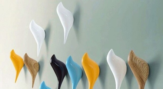 Gancho para parede em formato de passarinho