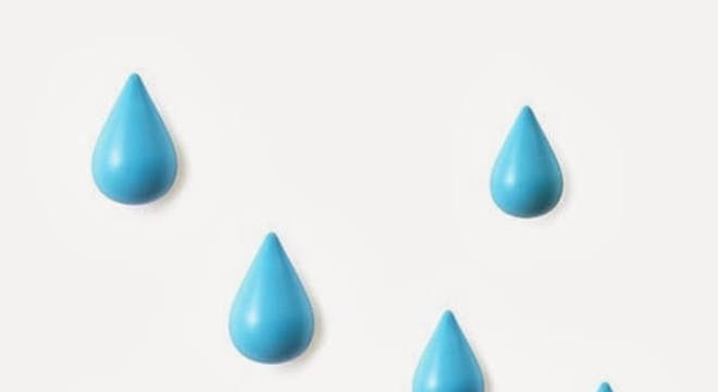 Ganchos decorativos feitos em formato de pingo de chuva