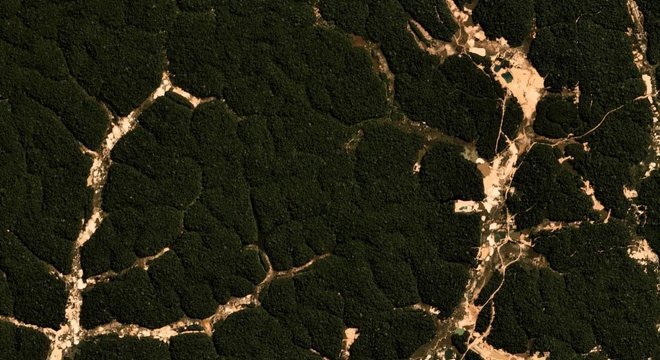  "Cicatrizes" causadas pelo garimpo na região do Tapajós, no Pará, em imagem feita em julho de 2019