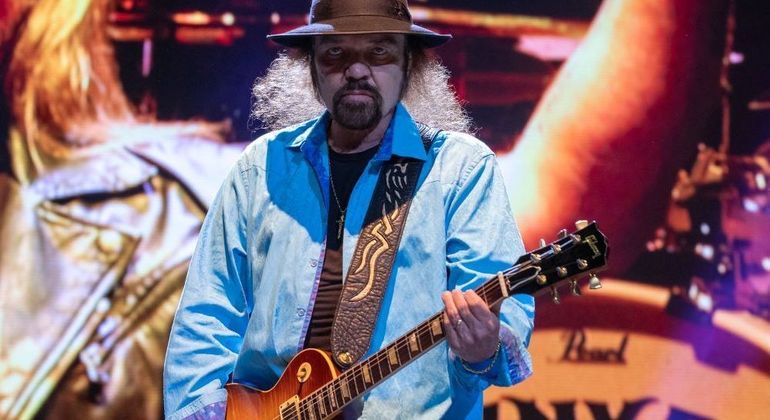 Gary Rossington em show do Lynyrd Skynyrd no Texas, em 2019
