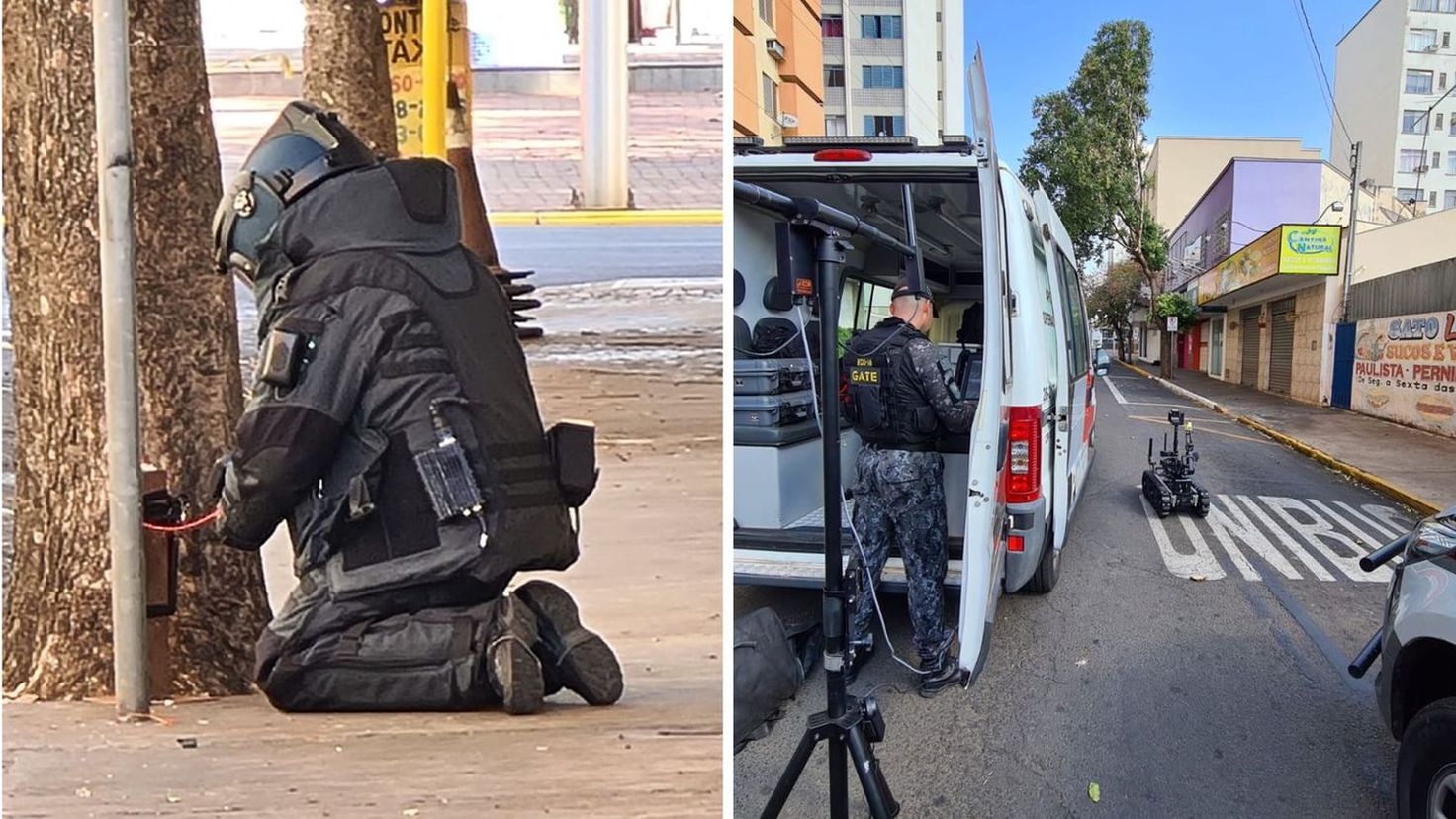 Gate realiza trabalhos para a retirada de explosivos em Araçatuba (Reprodução - 31.08.2021)