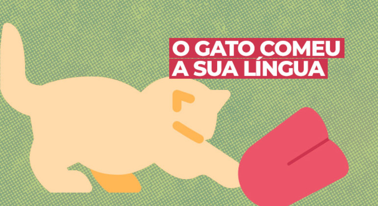 O Gato Comeu a sua Língua?: Muito usada quando alguém permanece em silêncio, sendo utilizada em diversos países. 