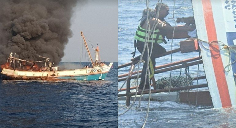 Gatos foram resgatados de barco em chamas durante naufrágio próximo à ilha tailandesa
