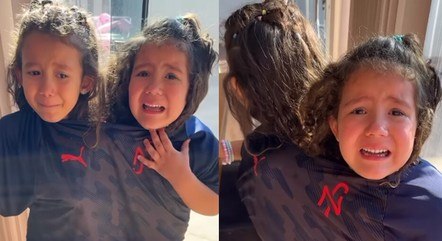 As gêmeas Sofia e Luísa com a mesma camiseta
