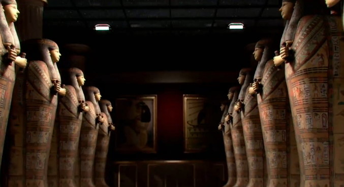 Um sarcófago é uma urna funerária, geralmente de pedra, colocada sobre o solo 