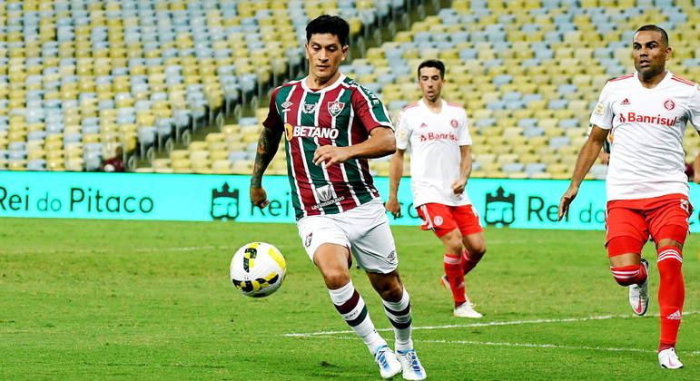 Atacante Germán Cano, durante a partida entre Fluminense e Internacional
