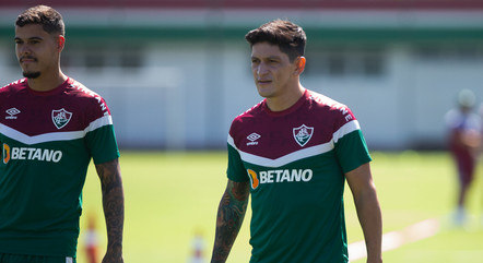 Germán Cano em treino do Fluminense