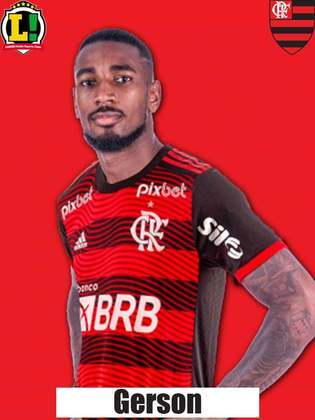 GERSON - 5,0 - Ainda parece desconfortável no meio-campo do Flamengo. 