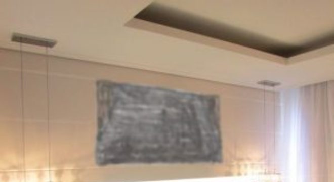 gesso acartonado - quarto de casal com nicho embutido em parede e sanca rebaixada