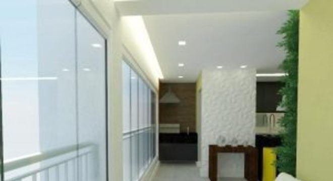 gesso acartonado - varanda gournet com parede de gesso decorada