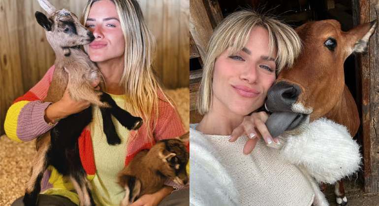 Giovanna Ewbank e os animais do rancho