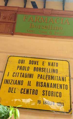 Placa mostra onde Borsellino nasceu