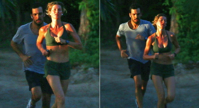 Na Costa Rica, Gisele e Joaquim foram vistos correndo juntos

