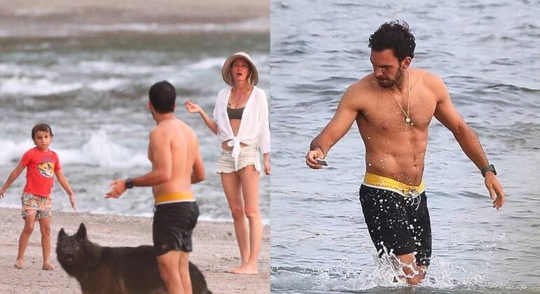 Gisele Bündchen é fotografada na praia com filhos e possível novo affair