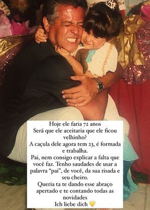 Giulia Costa faz homenagem ao pai