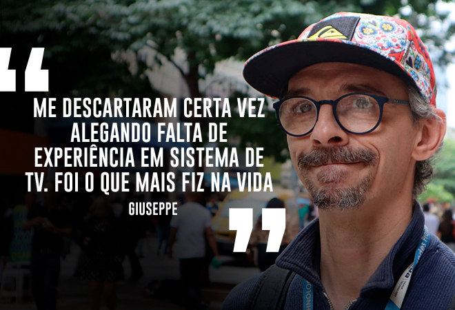 O italiano Giuseppe e sua mulher brasileira também estão à procura de trabalho  (Sabrina Cessarovice)