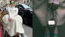Gkay usa a famosa bolsa de vidro de R$ 13,8 mil na semana de moda de alta-costura de Paris