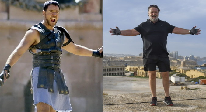 Russell Crowe retornou a um dos locais de filmagem de 'Gladiador'