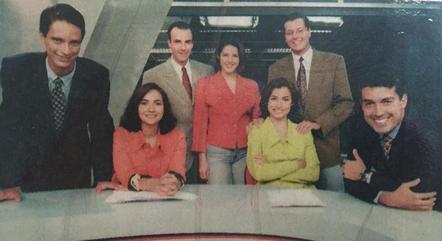 Sérgio Aguiar, Maria Beltrão, Eduardo Grillo,  Christiane Pelajo, Márcio Gomes, Renata Vasconcellos e André Trigueiro, o primeiro time de apresentadores da GloboNews