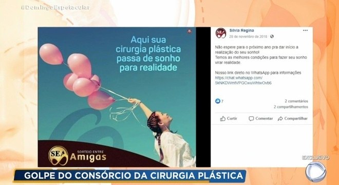 Propaganda prometia sorteio para fazer a cirurgia
