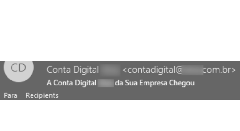 Disfarce do email real que realizou o envio da mensagem falsa