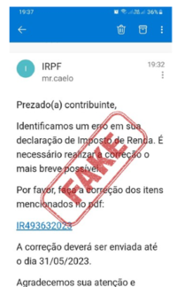 Não caia nessa: receita alerta sobre golpe do e-mail que alega erro na declaração (Reprodução/Receita Federal)
