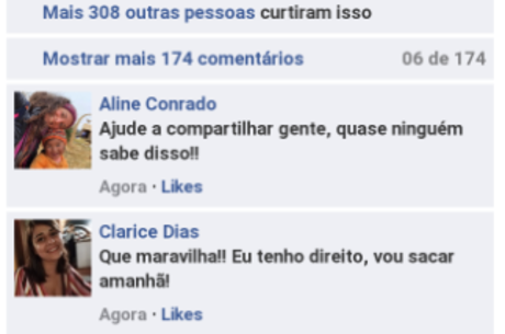 Comentários falsos no Golpe do material escolar