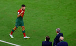 Gonçalo Ramos abre o placar para Portugal; ele entrou no lugar de Cristiano Ronaldo
