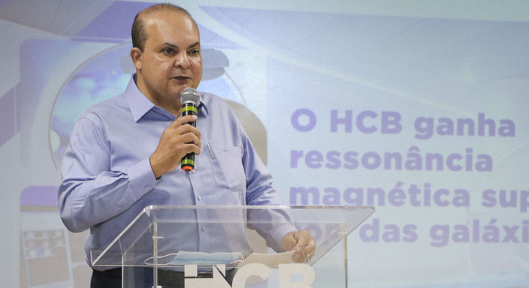 Governador reeleito do Distrito Federal, Ibaneis Rocha, durante evento 