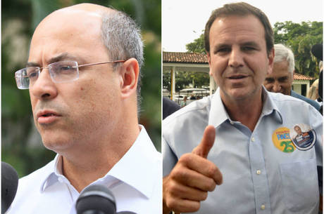 Witzel (esq.) enfrentará ex-prefeito Paes no 2º turno