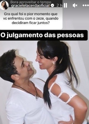 Noiva de Zezé respondeu seguidores na web