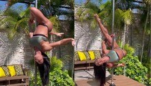 Gracyanne Barbosa surpreende por força e flexibilidade no pole dance