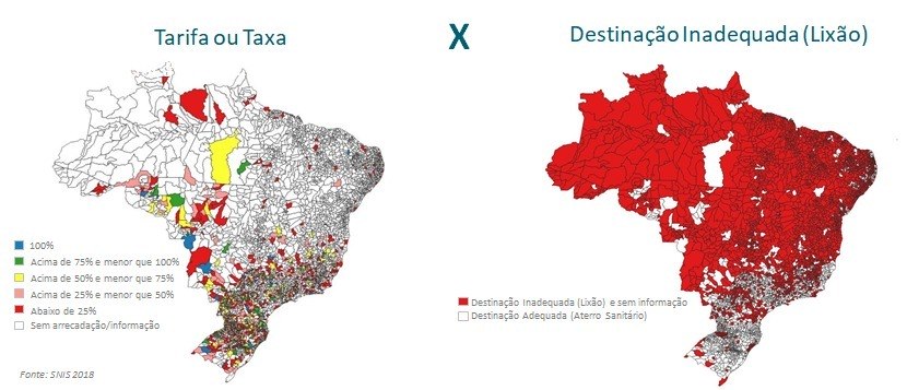 No sul e sudeste, há menos lixões devido à cobrança da tarifa pelo serviço prestado